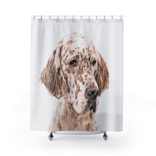 Chestnut Belton English Setter Dog Shower Curtain