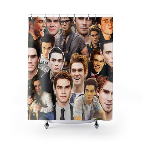 kj apa Collage Shower Curtains