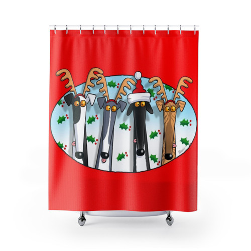 Greyhound Antlers Shower Curtain
