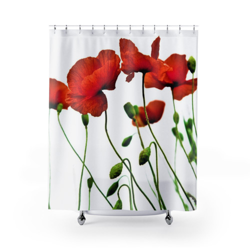 Poppies Shower Curtains - Vibrant Floral Decor