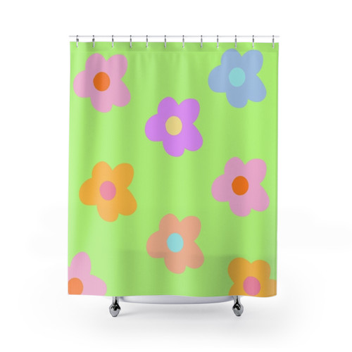 Pastel 5-Petal Flower Shower Curtains
