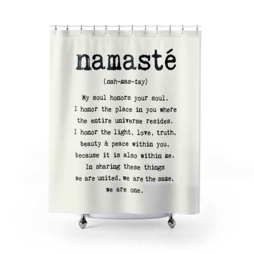 Namaste Shower Curtains for Spiritual, Zen Bathroom Decor