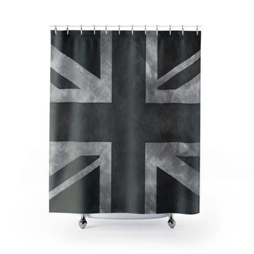 Greyscale Distressed Union Jack Shower Curtains