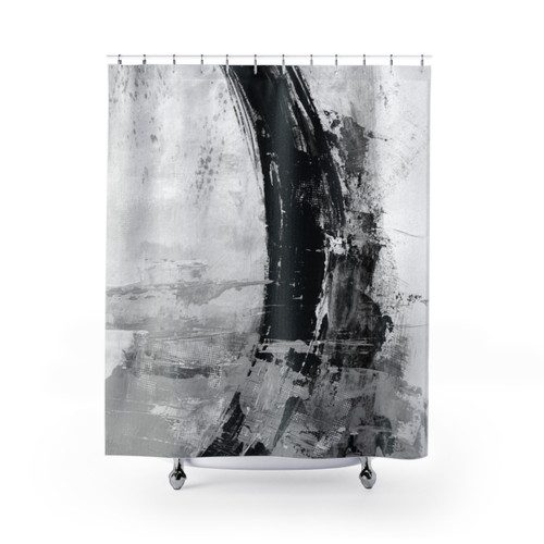 Gray Abstract Shower Curtain for Modern Bathrooms