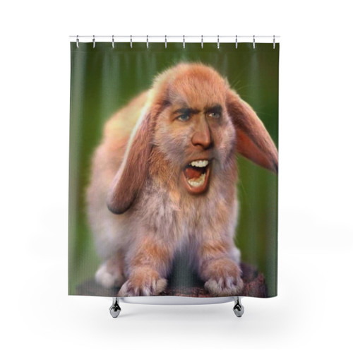 Nicholas Cage Shower Curtains featuring iconic movie scenes and edits