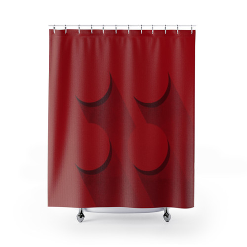 Red brick shower curtains