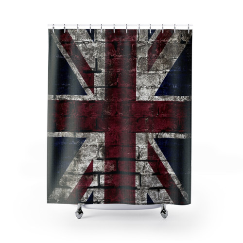Grunge UK Flag Shower Curtains - Distressed Great Britain Design