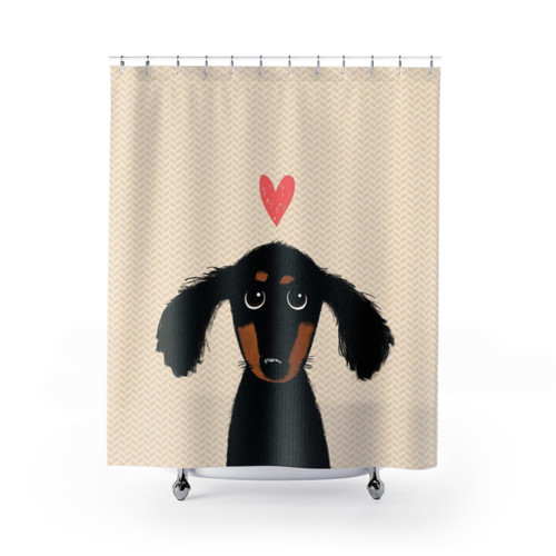 Dachshund Puppy Love Shower Curtain