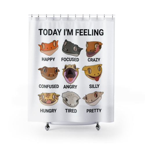 Crested Gecko Shower Curtain