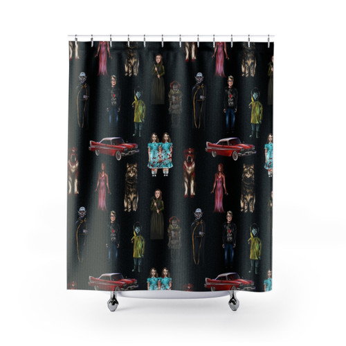 Spooky Book-Themed Shower Curtain