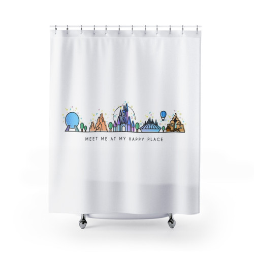 Disney-Inspired Happy Place Shower Curtain