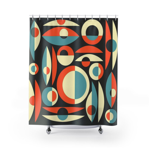 Retro Eames Era Pisces Shower Curtains