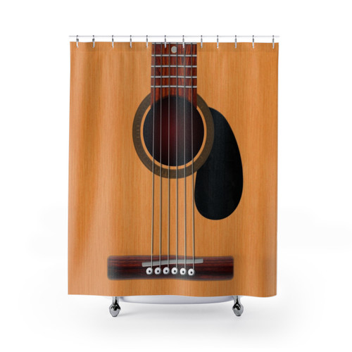 Acoustic Guitar Shower Curtains - Musical Home Decor