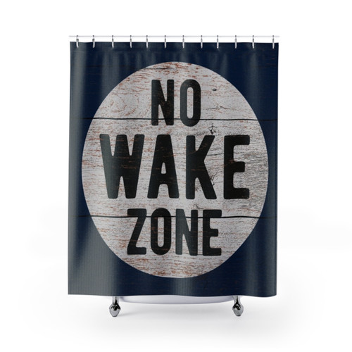 No Wake Zone Lake Shower Curtains