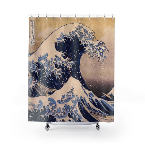 Kanagawa Wave Shower Curtains - Vintage Japanese Art by Katsushika Hokusai