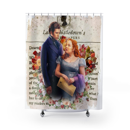 Bridgerton Inspired Lady Whistledown Shower Curtain