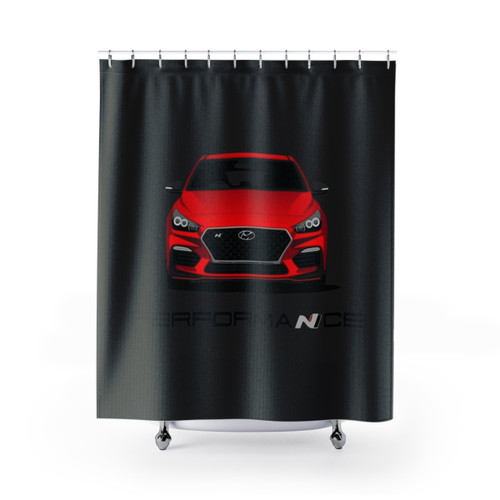 Custom Red I30N Design Shower Curtains