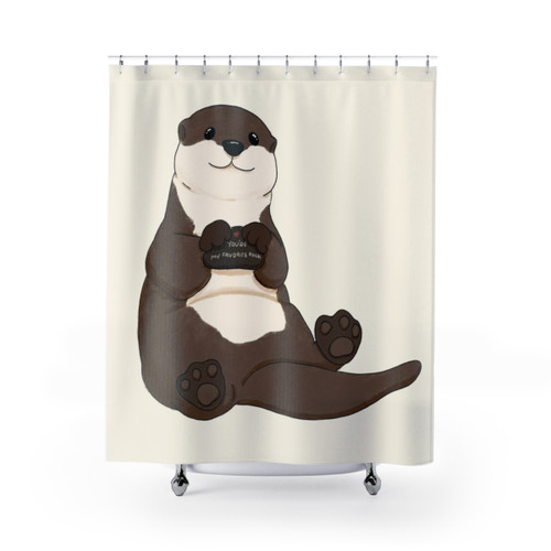 Cute otter shower curtain design