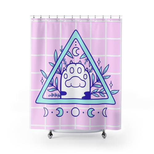 Witchy Cat Paw Shower Curtain by Nikury