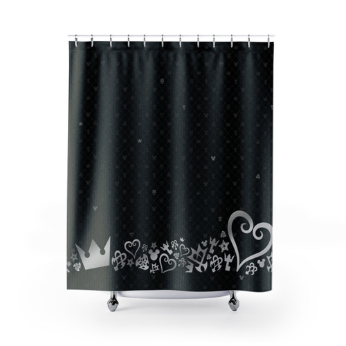 Kingdom Hearts Black Pattern Shower Curtains