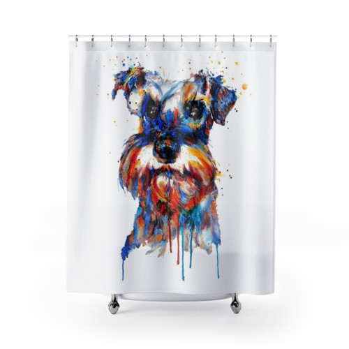 Schnauzer Head Shower Curtains for Dog Lovers