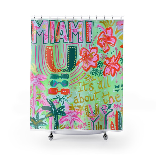 Vibrant Miami Collage Shower Curtains
