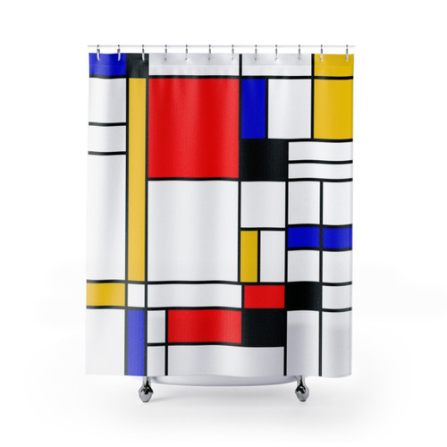 Mondrian Style Colorful Shower Curtain