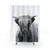 Highland Cow Shower Curtain - Rustic Bathroom Decor