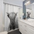 Highland Cow Shower Curtain - Rustic Bathroom Decor