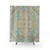 Sage and Grey Floral Boho Shower Curtain