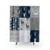 Navy and Grey Patchwork Woodland Shower Curtains