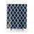 Navy Blue Moroccan Quatrefoil Design Shower Curtains
