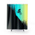 Colorful MTB-themed shower curtain