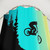 Colorful MTB-themed shower curtain