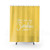 Sunshine-themed shower curtain with cheerful text design
