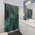 Dark green tropical palm leaf pattern shower curtains