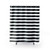 Horizontal black and white striped shower curtain