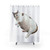Funny overweight cat printed on shower curtain
