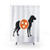 Dark Gray Hound Tri-Star Shower Curtains