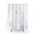 One Line Drawing Shower Curtain with Folded Arms Design