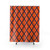 Moroccan Pattern Orange and Navy Blue Shower Curtains