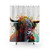 Highland Cow Watercolor Shower Curtain