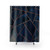 Navy and Copper Geometric Shower Curtain