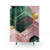 Emerald Green and Blush Pink Geometric Shower Curtain