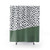 Dalmatian Spots with Sage Green Stripe Shower Curtains