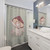 Whimsical mushroom-themed shower curtain with forest design