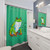 Colorful Cartoon Frog Shower Curtains with Positive Affirmation