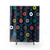 Retro Vinyl Shower Curtains with Multicolor Polka Dot Pattern