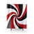 Red, black and white twist design shower curtain