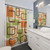 Mid Century Modern Abstract Squares Shower Curtain